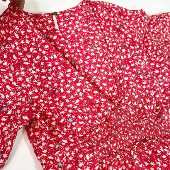 Free People Red Floral Midi Dress - Picture 3 of 15